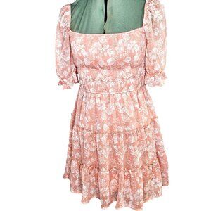 Woman's Trixxi boho floral whimsy garden milk maid layered midi dress XS